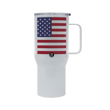 USA Flag, Mega Stainless steel Tumbler with lid, double wall 750L