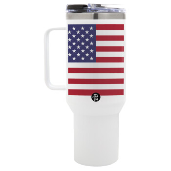 USA Flag, Mega Stainless steel Tumbler with lid, double wall 1,2L