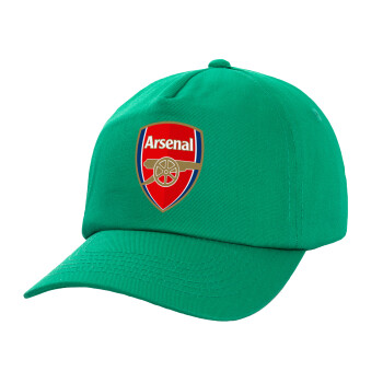 Arsenal, Καπέλο παιδικό Baseball, 100% Βαμβακερό Twill, Πράσινο (ΒΑΜΒΑΚΕΡΟ, ΠΑΙΔΙΚΟ, UNISEX, ONE SIZE)
