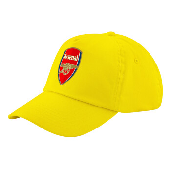 Arsenal, Child's Baseball Cap, 100% Cotton Twill, Yellow (COTTON, CHILD, UNISEX, ONE SIZE)