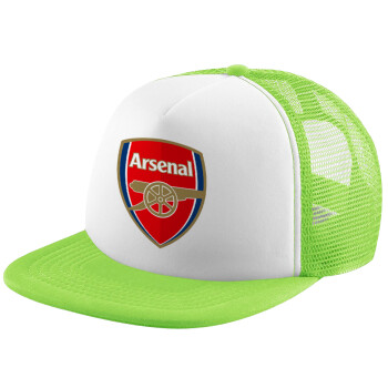 Arsenal, Καπέλο παιδικό Soft Trucker με Δίχτυ ΠΡΑΣΙΝΟ/ΛΕΥΚΟ (POLYESTER, ΠΑΙΔΙΚΟ, ONE SIZE)