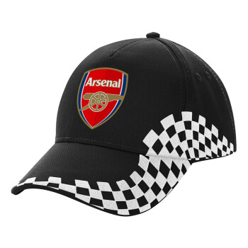 Arsenal, Adult Ultimate BLACK RACING Cap, (100% COTTON DRILL, ADULT, UNISEX, ONE SIZE)