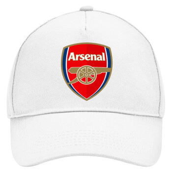 Arsenal, Adult Baseball Cap, Drill, White (100% COTTON, ADULT, UNISEX, ONE SIZE)