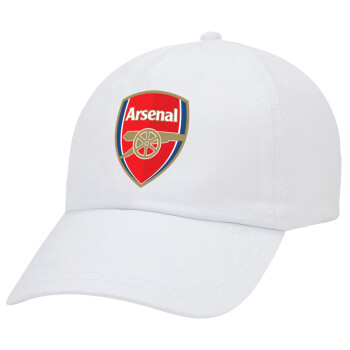 Arsenal, Adult Baseball Cap White 5-panel (POLYESTER, ADULT, UNISEX, ONE SIZE)