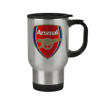 Arsenal, Stainless steel travel mug with lid, double wall 450ml