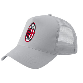 ACM, Adult Structured Trucker Hat, with Mesh, GRAY (100% COTTON, ADULT, UNISEX, ONE SIZE)