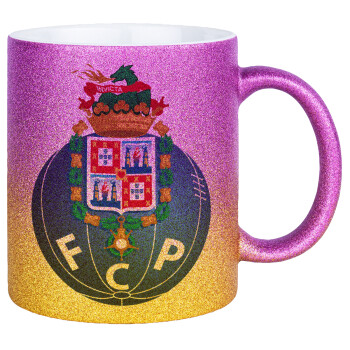 FCP, Κούπα Χρυσή/Ροζ Glitter, κεραμική, 330ml