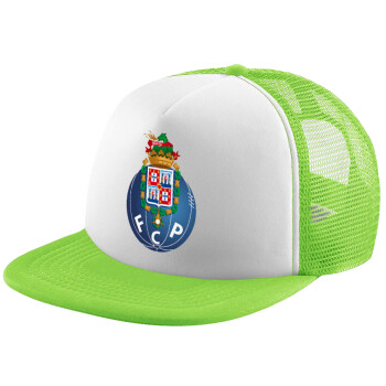 FCP, Child's Soft Trucker Hat with Green/White Mesh (POLYESTER, CHILDREN'S, ONE SIZE)