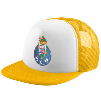 FCP, Adult Soft Trucker Hat with Yellow/White Mesh (POLYESTER, ADULT, UNISEX, ONE SIZE)