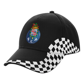 FCP, Adult Ultimate BLACK RACING Cap, (100% COTTON DRILL, ADULT, UNISEX, ONE SIZE)