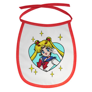 Sailor Moon star, Σαλιάρα μωρού αλέκιαστη με κορδόνι Κόκκινη