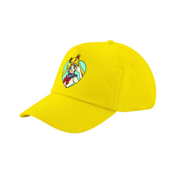 Sailor Moon star, Child's Baseball Cap, 100% Cotton Twill, Yellow (COTTON, CHILD, UNISEX, ONE SIZE)