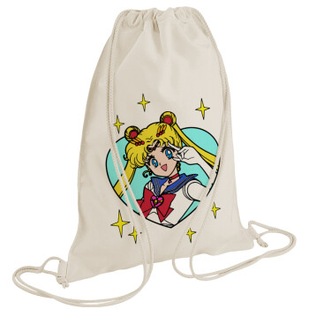 Sailor Moon star, Τσάντα πλάτης πουγκί GYMBAG natural (28x40cm)