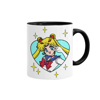 Sailor Moon star, Mug colored black, ceramic, 330ml