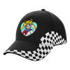 Adult Ultimate BLACK RACING Cap, (100% COTTON DRILL, ADULT, UNISEX, ONE SIZE)