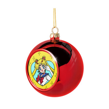 Sailor Moon star, Χριστουγεννιάτικη μπάλα δένδρου Κόκκινη 8cm