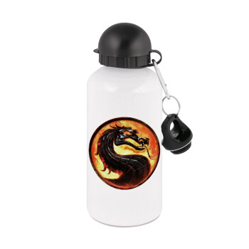 Mortal Kombat, Metal water bottle, White, aluminum 500ml