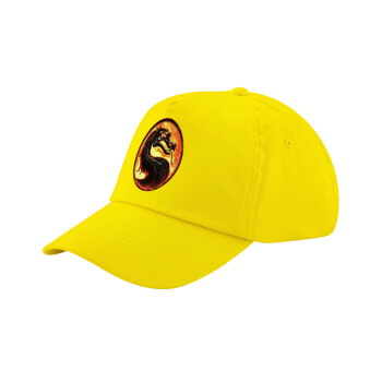 Mortal Kombat, Child's Baseball Cap, 100% Cotton Twill, Yellow (COTTON, CHILD, UNISEX, ONE SIZE)