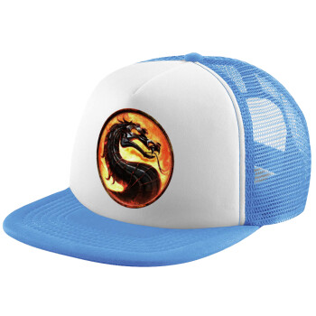 Mortal Kombat, Καπέλο παιδικό Soft Trucker με Δίχτυ ΓΑΛΑΖΙΟ/ΛΕΥΚΟ (POLYESTER, ΠΑΙΔΙΚΟ, ONE SIZE)