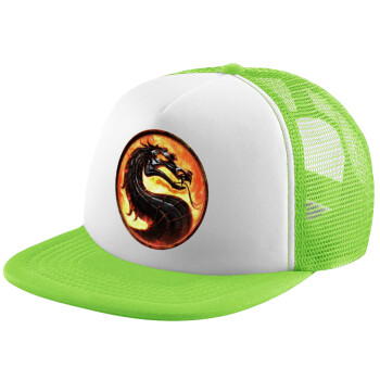 Mortal Kombat, Καπέλο παιδικό Soft Trucker με Δίχτυ ΠΡΑΣΙΝΟ/ΛΕΥΚΟ (POLYESTER, ΠΑΙΔΙΚΟ, ONE SIZE)