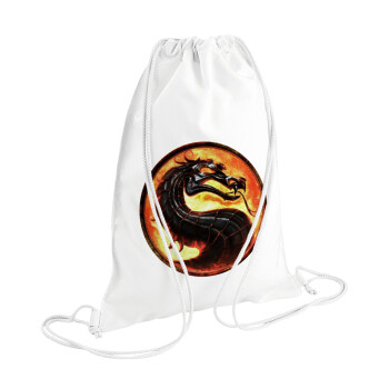 Mortal Kombat, Τσάντα πλάτης πουγκί GYMBAG λευκή (28x40cm)