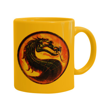 Mortal Kombat, Ceramic coffee mug yellow, 330ml (1pcs)