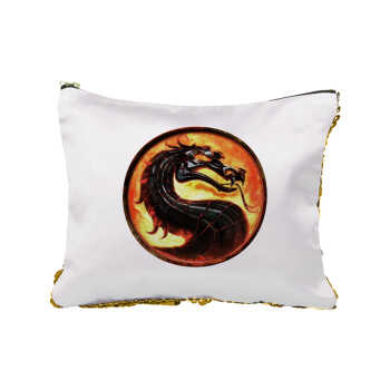 Mortal Kombat, Sequin Gold Pouch Cosmetic Bag