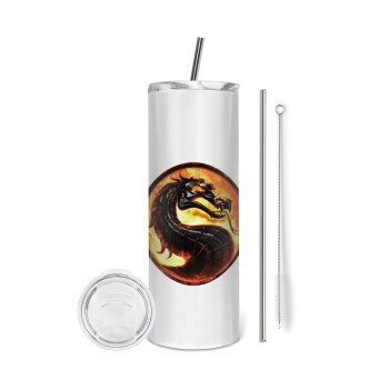 Mortal Kombat, Eco friendly stainless steel tumbler 600ml, with metal straw & cleaning brush