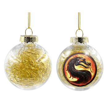 Mortal Kombat, Transparent Christmas tree ball ornament with gold filling 8cm