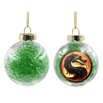 Mortal Kombat, Transparent Christmas tree ball ornament with green filling 8cm