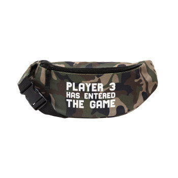 Player 3 has entered the Game, Unisex waist bag (banana) in Jungle camouflage color with 2 pockets