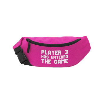 Player 3 has entered the Game, Unisex waist bag (banana) in PINK color with 2 pockets