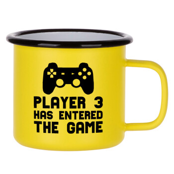 Player 3 has entered the Game, Metallic enamel MATT Yellow cup 360ml