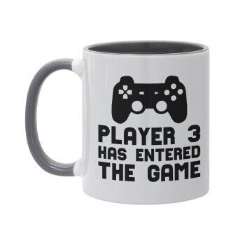 Player 3 has entered the Game, Mug colored grey, ceramic, 330ml