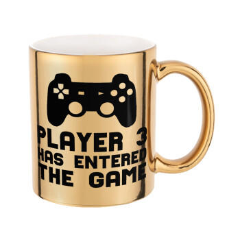 Player 3 has entered the Game, Mug ceramic, gold mirror, 330ml