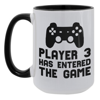 Player 3 has entered the Game, Κούπα Mega 15oz, κεραμική Μαύρη, 450ml