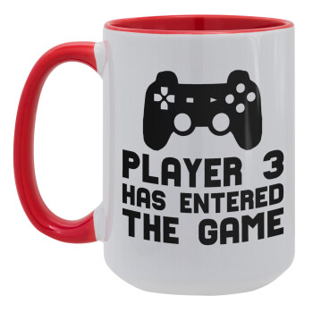 Player 3 has entered the Game, Κούπα Mega 15oz, κεραμική Κόκκινη, 450ml