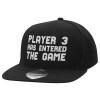 Adult Flat Snapback Hat Black, (100% COTTON TWILL, ADULT, UNISEX, ONE SIZE)