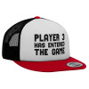 Adult Foam Flat Snapback with Mesh Red-White-Black (POLYESTER, ADULT, UNISEX, ONE SIZE)