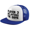 Adult Soft Trucker Hat with Blue/White Mesh (POLYESTER, ADULT, UNISEX, ONE SIZE)