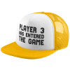 Adult Soft Trucker Hat with Yellow/White Mesh (POLYESTER, ADULT, UNISEX, ONE SIZE)