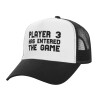 Adult Structured Trucker Hat, with Mesh, WHITE/BLACK (100% COTTON, ADULT, UNISEX, ONE SIZE)