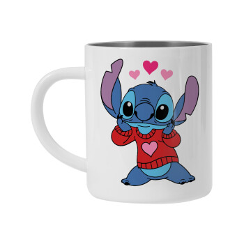 Stitch heart, Mug Stainless steel double wall 450ml