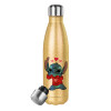 Glitter gold stainless steel thermos bottle, double-walled, 500ml