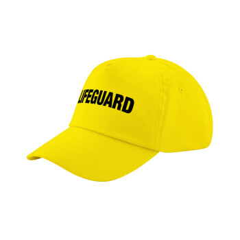 Lifeguard, Child's Baseball Cap, 100% Cotton Twill, Yellow (COTTON, CHILD, UNISEX, ONE SIZE)