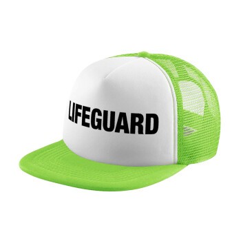 Lifeguard, Child's Soft Trucker Hat with Green/White Mesh (POLYESTER, CHILDREN'S, ONE SIZE)