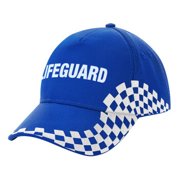 Lifeguard, Adult Ultimate BLUE RACING Cap, (100% COTTON DRILL, ADULT, UNISEX, ONE SIZE)