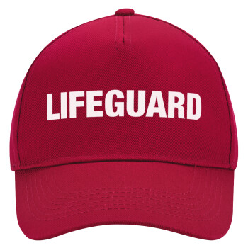 Lifeguard, Adult Ultimate Hat RED, (100% COTTON DRILL, ADULT, UNISEX, ONE SIZE)