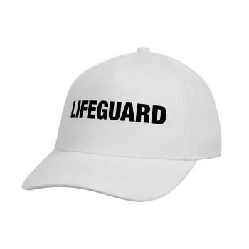 Lifeguard, Καπέλο παιδικό Baseball, Drill, Λευκό (100% ΒΑΜΒΑΚΕΡΟ, ΠΑΙΔΙΚΟ, UNISEX, ONE SIZE)