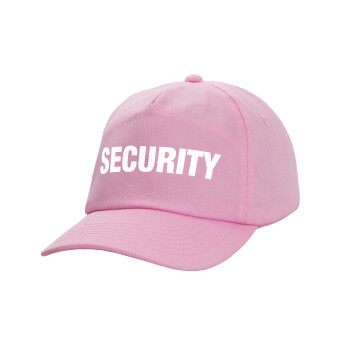 Security, Καπέλο παιδικό casual μπειζμπολ, 100% Βαμβακερό Twill, ΡΟΖ (ΒΑΜΒΑΚΕΡΟ, ΠΑΙΔΙΚΟ, ONE SIZE)